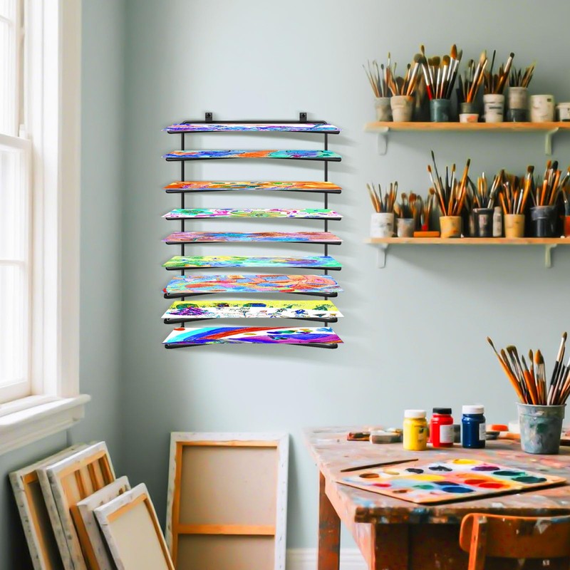 Vowcarol 2 Pack Art Drying Rack for Classroom, 9 Shelves