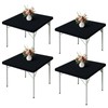 Wolkemer 4 Pack Black Fitted Tablecloth 34x34 Inch Square Elastic