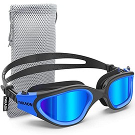 Swim Goggles, YAKAON Polarized Swimming Goggles, Anti-Fog Clear Vision No Leaking UV Protection Swim Goggles for Men Women Adult Youth Teens with Protective Bag