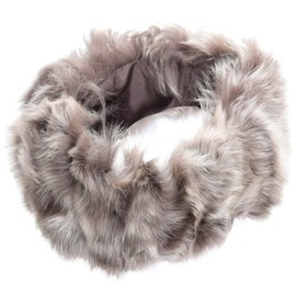 Ladies Warm Stylish Winter Taupe Brissa Toscana 100% Sheepskin Leather Fleece Headband