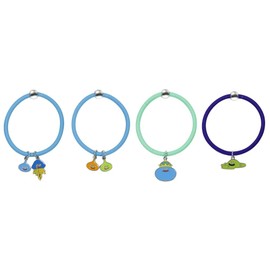 Smile Slime Cosmetics & Beauty Hair Elastics, Set of 4 (Slime and Friends)