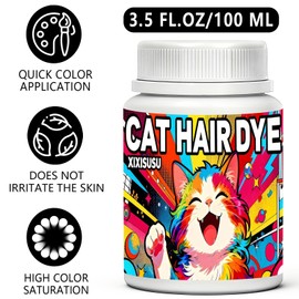 Professional Pet Hair Dye for Cats & Dogs - 3.5 fl oz Orange Cat Hair Color Dye for Cat Grooming, Safe Temporary Pet Grooming with Easy Application (Orange,3.5 oz)