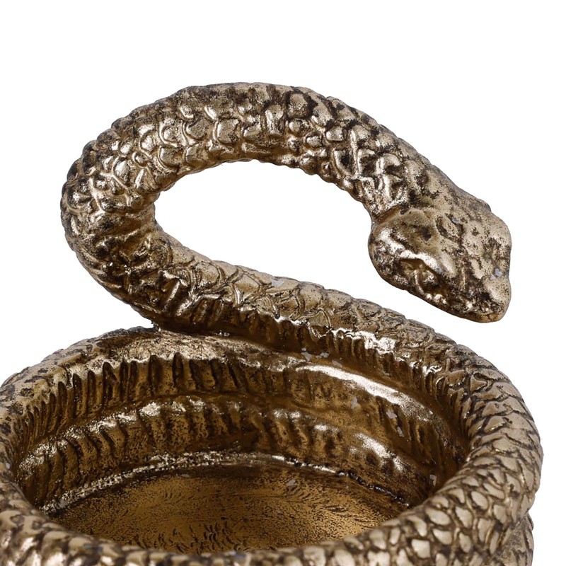 NIKKY HOME Gold Snake Tealight Candle Holders Set of 2,