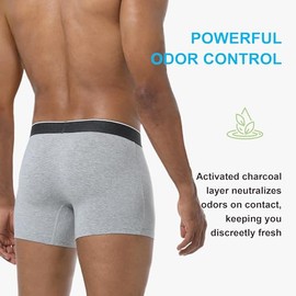 Calzoncillos absorbentes para incontinencia masculina, lavables, con bragueta abierta y protección contra fugas. Bóxer para adultos a prueba de fugas (3 grises, L).