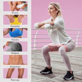 AdooAdii Bandas de Resistencia 5 Piezas Bandas Elásticas Niveles 10, 15, 20, 30, 40 lbs Ligas de Resistencia de TPE Multifuncionales Yoga Entrenamiento en Casa Gym Pilate Crossfit Glúteos y Fitness