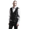 Gothicana by EMP Men's Black Vest with Buckles, black