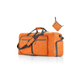 CORIOS Travel Duffle Bag for Men / Women 65L Foldable Sports Bag Fitness Bag Swimming Bag Hand Luggage with Shoe Compartment Cabin Travel Bag Weekender Overnight Bag Training Bag, orange