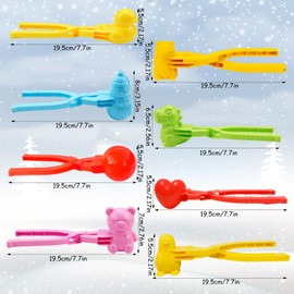 JOKILY Pack of 8 Snowball Shapers, Snowball Pliers, Snowball Maker, Winter Snowball Maker, Sandball Snowball Clip, Various Shapes, Snowball Clip for Children Outdoor Play Toy