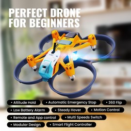 HISINGY Firefly Smart Combo Mini Drones for Kids and Beginners,APP Control,Altitude Hold, Automatic Emergency Stop,Easy to Fly,Kids Toys for Boys and Girls, Gift Toys for Christmas and Birthday