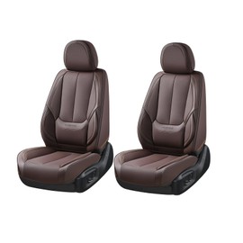 Coverado Seat Covers, Car Seat Covers Front Seats, Car Seat Cover, Car Seat Protector Waterproof, Car Seat Cushion Nappa Leather, Brown Seat Covers Carseat Cover Universal Fit for Most Cars