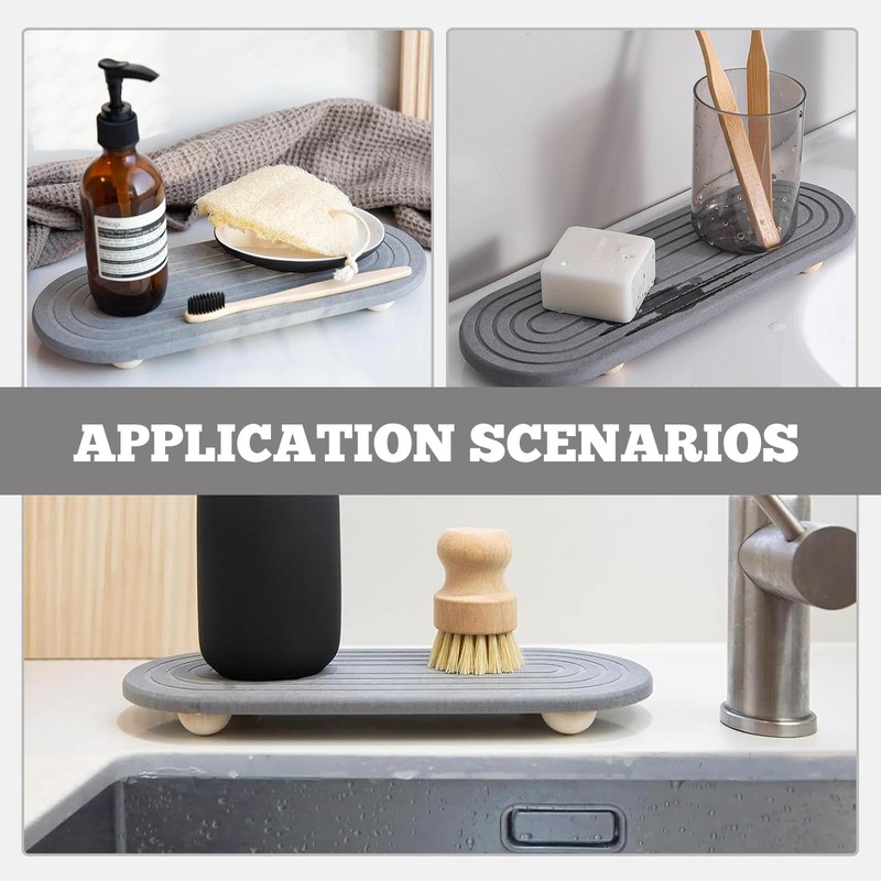 Stone Drying Mat Kitchen, 30 × 10 cm Stone Dish