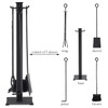 IRONMAX 5 Piece Fireplace Tools Set, Modern Wrought Iron Fireplace