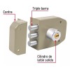 Hermex Cerradura De Sobreponer, 3 Barras Hermex 43488 Color Gris