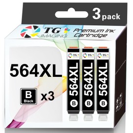 TG Imaging Compatible 564 XL Ink Cartridge Replacement for HP 564XL High Yield Black for Office Jet 4620 Photosmart 5510 5520 5525 6510 6520 7525 Deskjet 3520 3522 C311a C309a C309g (3 Pack,CN684WN)
