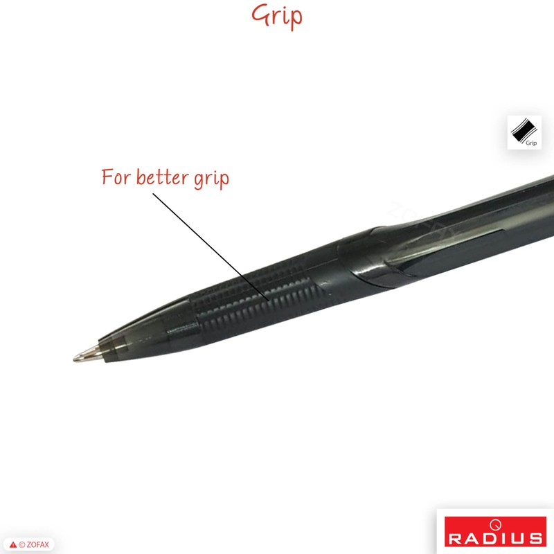 RADIUS Spark Retractable Ballpoint Pens, BLACK, Fine Point (0.7mm), Pack