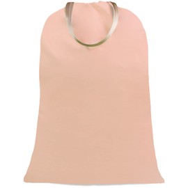 Sanlykate Large Canvas Cotton Laundry Bag with Drawstring & Handles, Heavy Duty Durable Dirty Clothes Organizer, Tear Resistant Hamper Liner Storage Bag, Travel Sack, 25.5 x 34inch - Misty Rose