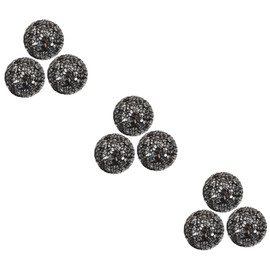 ABOOFAN 3sets Black Decorative Spheres Mosaic Ball Ornament for Home Decor Bowl Decorative Balls Shiny Black 3pcs*3
