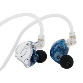 Linsoul KZ ZS10 Pro, 4BA+1DD 5 Driver en el oído Monitor HiFi Auriculares con Cable para Juegos Auriculares IEM híbridos con Placa Frontal de Acero Inoxidable (con Micrófono, Azul)