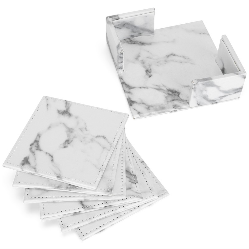 Nordic Style Cup Mat Marble Pattern Coaster Heat Insulated Waterproof