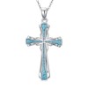 SIMONLY Turquoise Cross Necklace for Women 925 Sterling Silver Cross