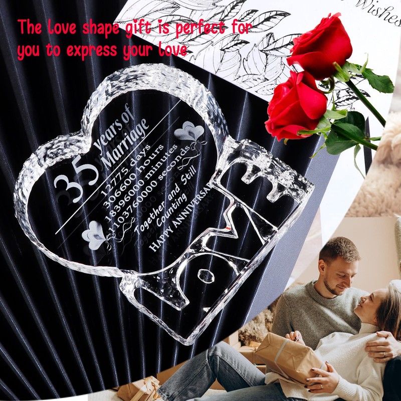 Romantic 35th Wedding Anniversary Gift, 35th Wedding Anniversary Gift, Crystal