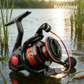 Roblinos RYG-E Left Hand Aluminum & Plastic Spinning Reel 4.8:1 Gear Ratio 140g for Surf Fishing 1000-7000 SeriesSpool Capacity: 4000 Series