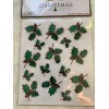 Unbranded CHRISTMAS PAPER CRAFTS STICKERS HOLLY GLITTER STICKERS 30 PCS