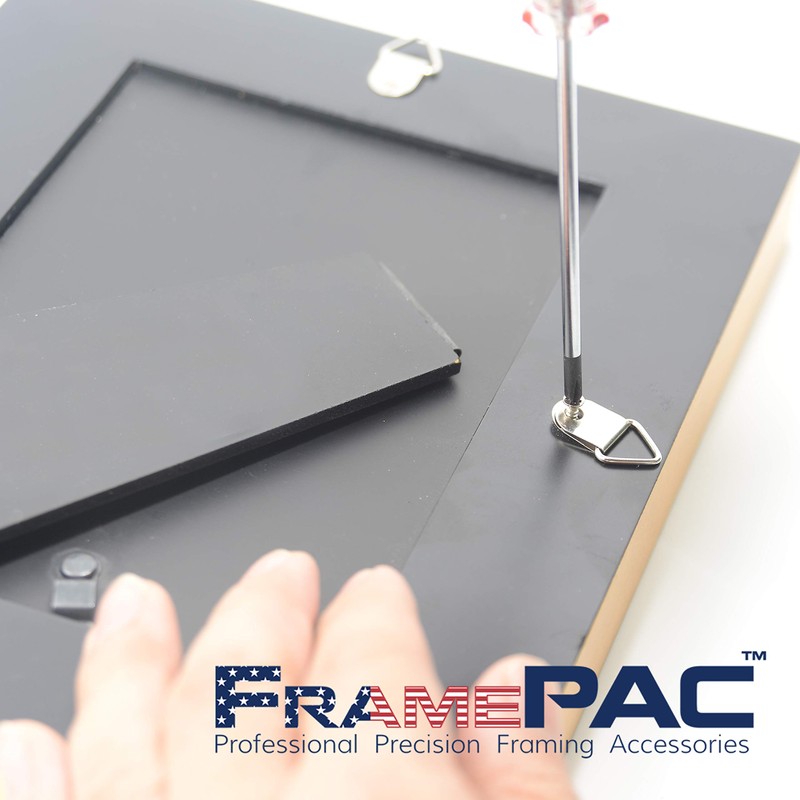 FramePac 100 Pack Picture Hangers with Screws, Small Triangle Ring,