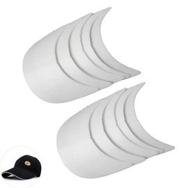 ArrErr 10 Pack Baseball Cap Visor Insert Shape Plastic Stand Tennis Hat Brim Replacement Liner Shaper for Unisex DIY Repair Hand Craft Sewing Caps Making Supplies Accessories White, White, One Size