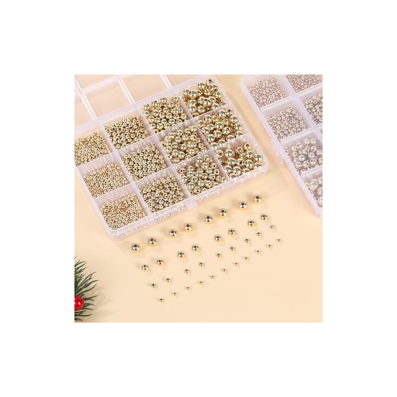 1100 abalorio redondas lisas – 3/4/6/8 mm de oro espaciador