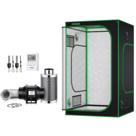 VIVOSUN Indoor Grow Tent 4'x4' Non toxic Mylar W/4" Inline fan kit,7-day Timmer
