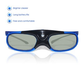 Longjoy 3D Glasses Ultra-Clear Lightweight Rechargeable Active Shutter Glasses for All 3D DLP-Link Projectors
