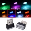 Febrytold 4Pcs Blue USB Car Interior Atmosphere Lamps, Universal Mini