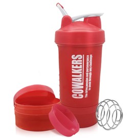Botella Shaker para Proteina Gym de 650ml con Almacenamiento de Giro y Bloqueo De 3 Capas, 100% Libre de BPA Prueba de Fugas Fitness Deportes (Rojo)