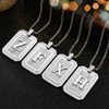 Zillaly initial letter Pendant Necklace Men Women boy Capital silver