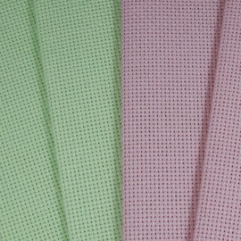 KCS 4 piezas de tela de punto de cruz de 12 x 18 pulgadas (30 x 45 cm) de algodón con abalorio de 14 quilates (rosa + verde claro)