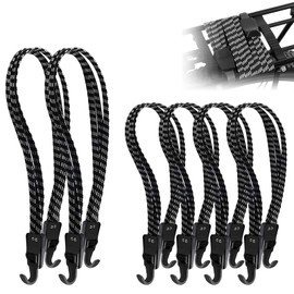Gsrhzd Luggage Straps Pack of 6 Bicycle Tie Down Straps (60 cm x 4 + 90 cm x 2) Elastic Straps with Hooks, Expander with Hooks, for Pannier Rack, Bicycle Pannier Rack, Motorcycle Luggage, Bicycle