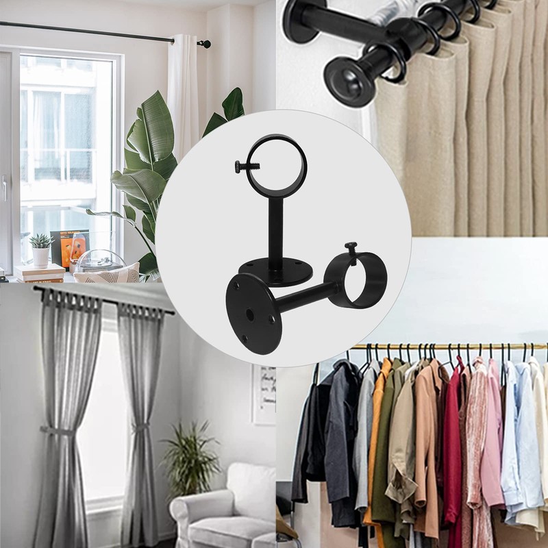 IHRDNNR Heavy Duty Ceiling-Mount Curtain Rod Brackets - Fits Rods