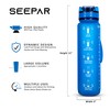 SEEPAR Water Bottle | Leak-Proof Drink Bottle with Time Markings