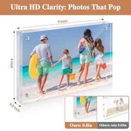 Photo Frames 4x6, Acrylic Picture Frames Double Sided Magnetic Clear, 1Pack