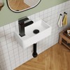 White Wall Mounted Ceramic Bathroom Sink, 7" x 14" Rectangle
