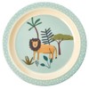 Melamine Children's Plate - Blue - Jungle Animals Print