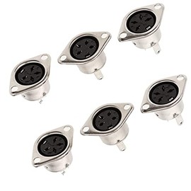 4-Pin DIN Female Jack Socket Connector Panel Mount Chassis Audio 2 Hole Soldering Din Jack Socket (6 Pcs)