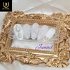 ❣White Christmas handmade nail tips - Short C curve coffin