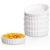 Ramekins 8 oz-Delling Creme Brulee Ramekins, Round Fluted Quiche Dishes