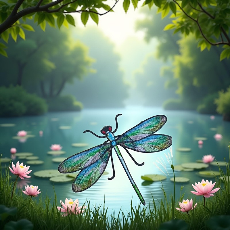 Dragonfly Irons Patches,Dragonfly Embroidered Sewing on Patches, Sew On Applique