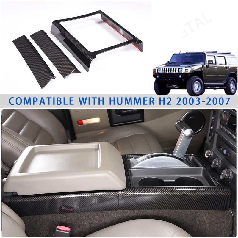 Gear Shift Console Trim Frame Compatible with Hummer H2 2003-2007,