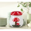 dgudgu Mushroom Honey Jar With Dipper Ceramic Honey Pot With