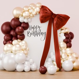 Red Bow Birthday Decorations Coquette Party Backdrop Big Bow Themed Room Large Bows Wall Decor Ormanents Giant Door Ribbon Velvet Wedding Bachelorette Baby Shower Bridal Christmas Tree Decoration