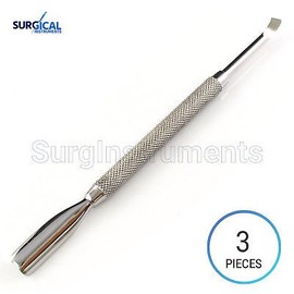 3 Pieces Cuticle Pusher - Double Ended Stainless Steel Manicure Salon AE-1308